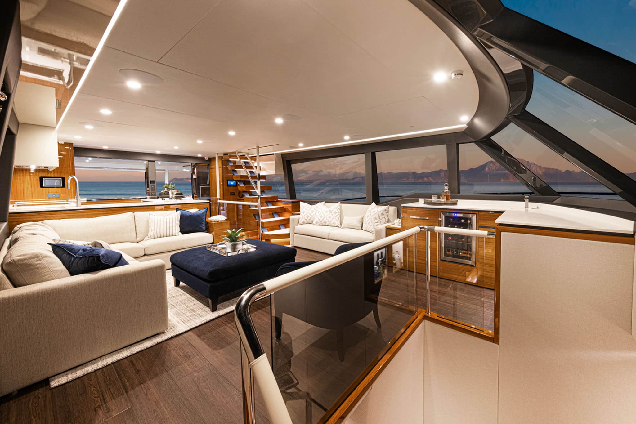 The Coastal collection aboard the Riviera 78 Motor Yacht
