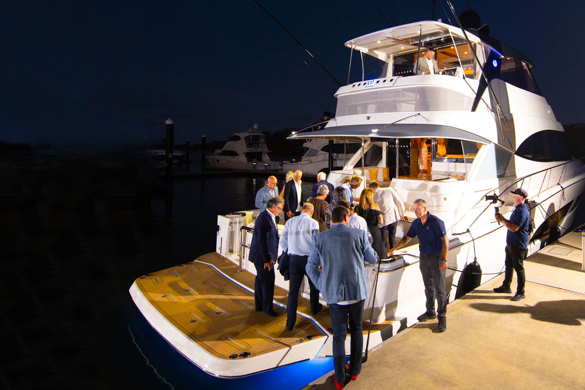 The 58 Sports Motor Yacht owners were all extremely keen to step aboard and inspect their yacht for the first time.