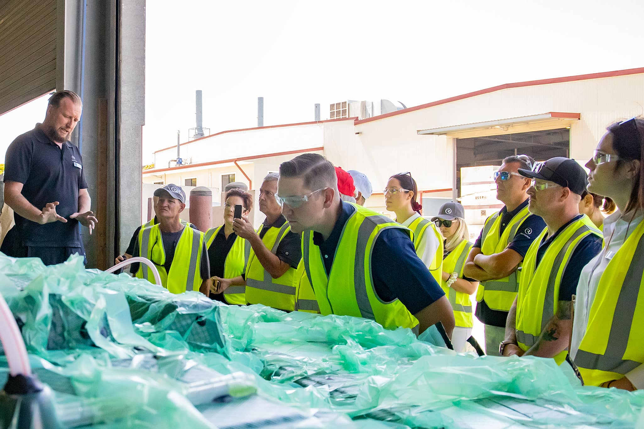 International service representatives receive a briefing on Riviera’s latest infusion technology