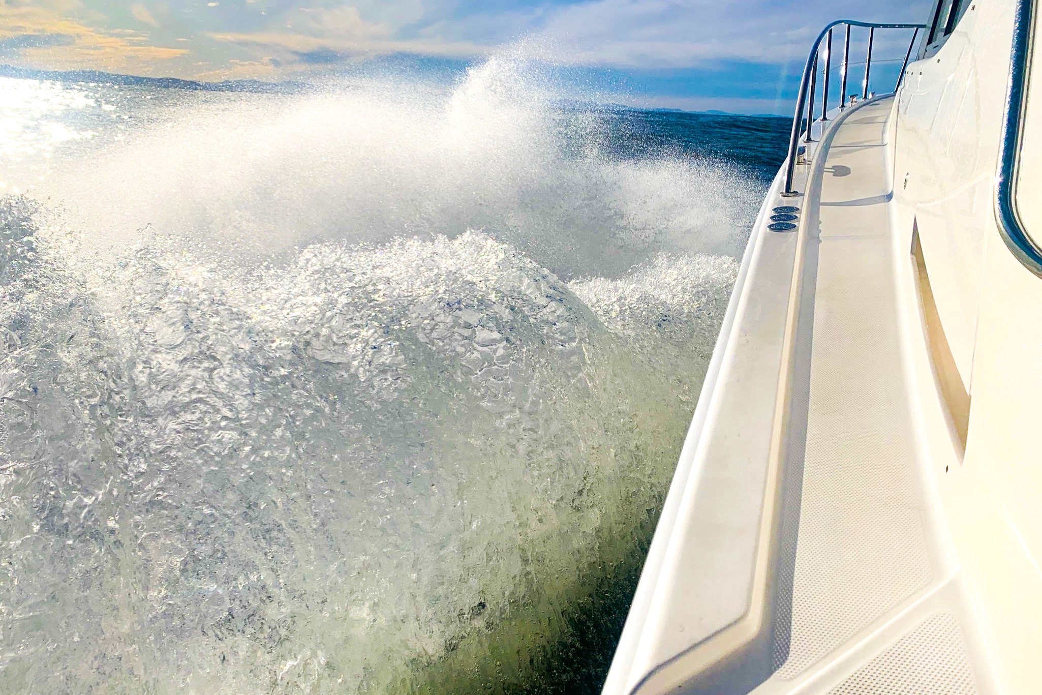 Gypsy easily carves through the swell at Cape Byron