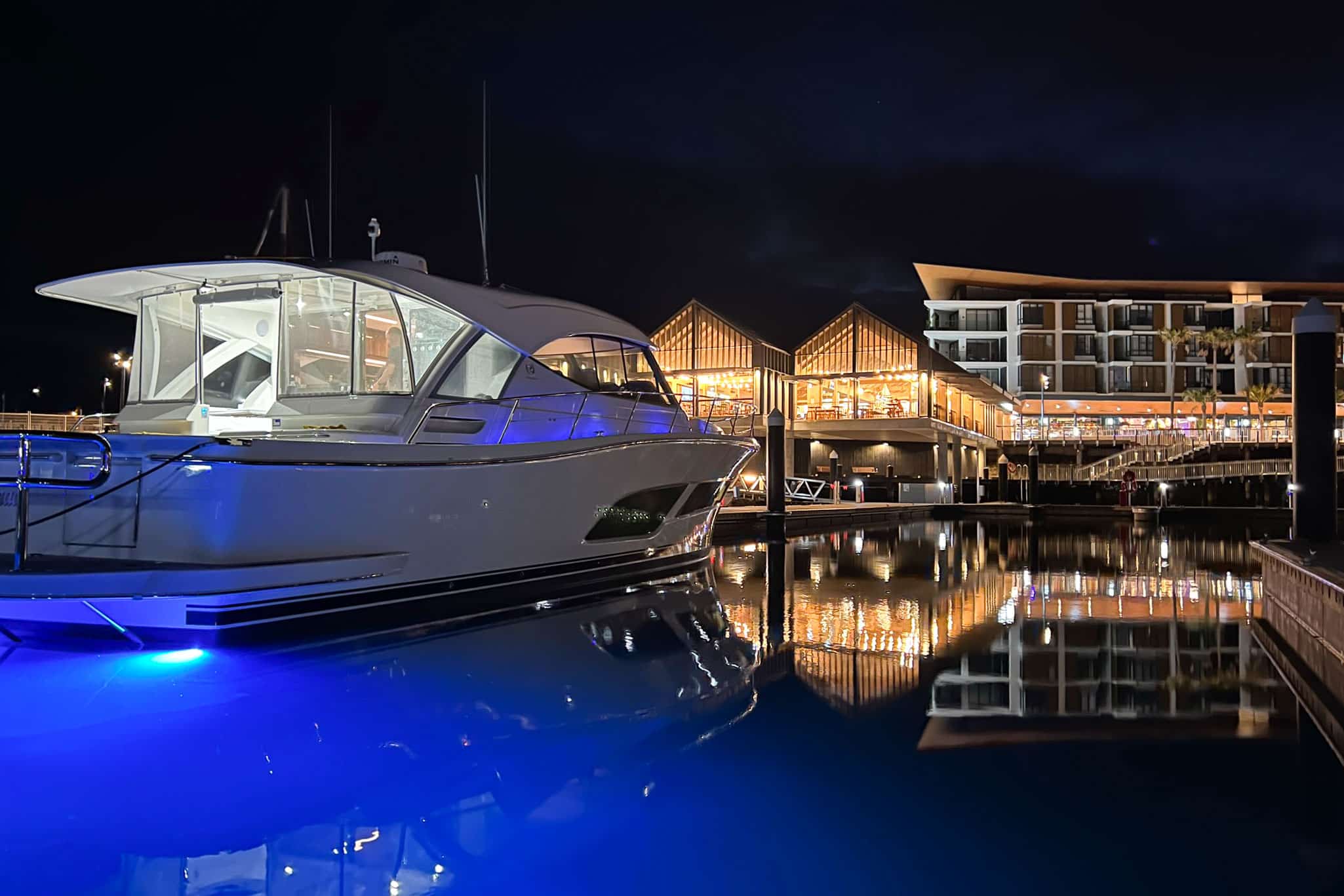 Enjoying an evening at a marina during their long voyage.