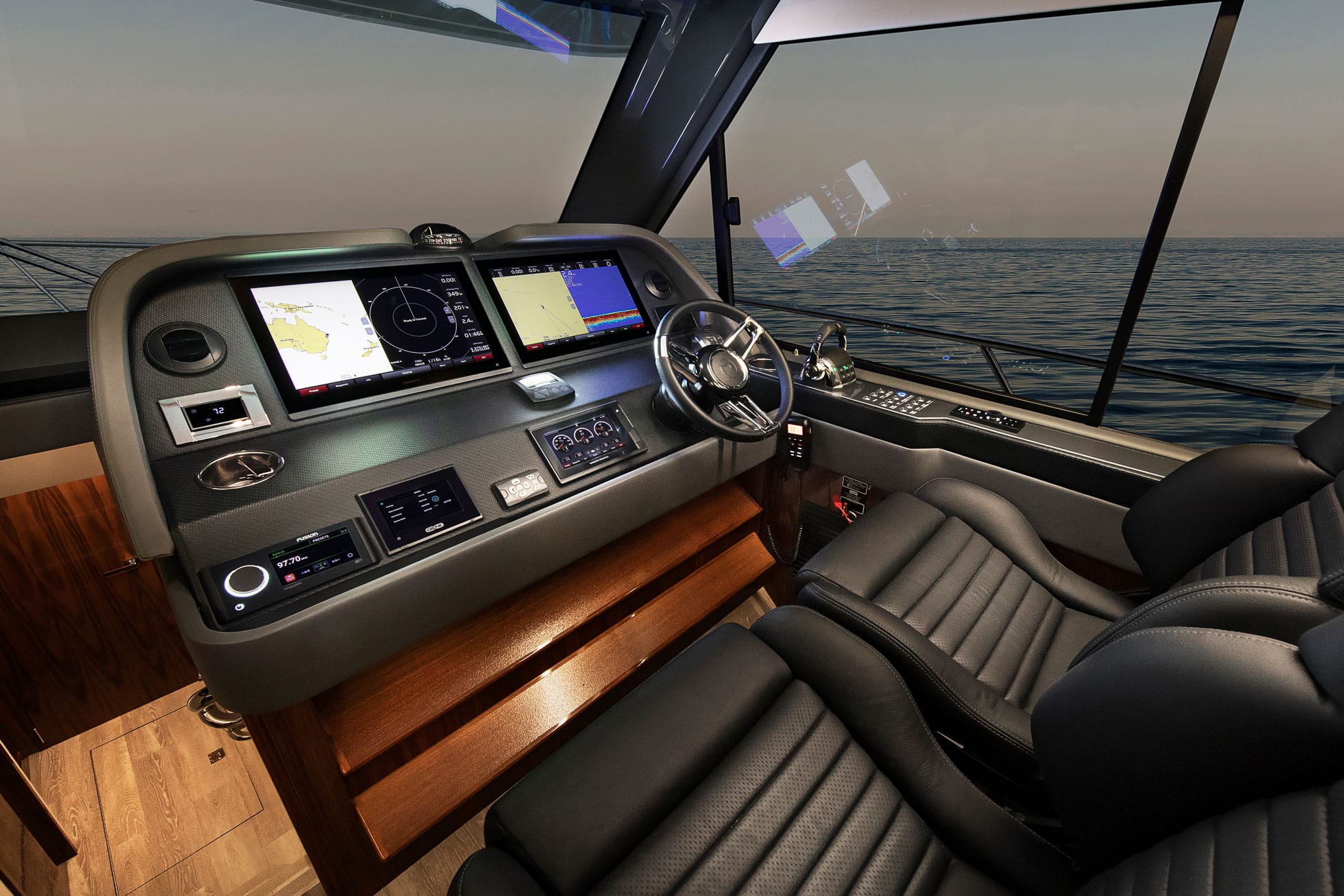 From bow to boarding platform, you’ll relish the Riviera attention to detail, handcrafted luxury and astonishing operational technology of the 505 SUV. This is cruising on an unprecedented scale of comfort and ease.