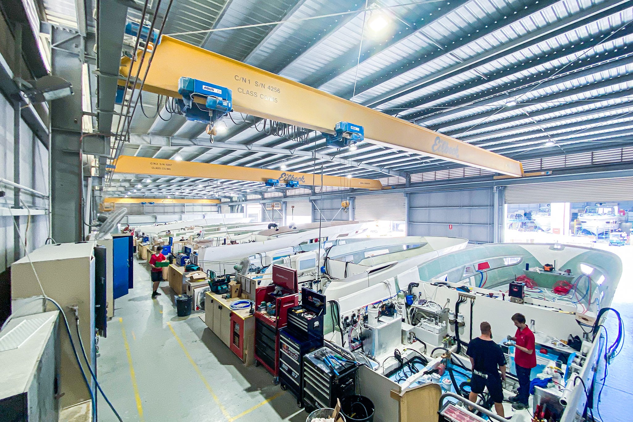 Engineers hard at work inside the Riviera factory
