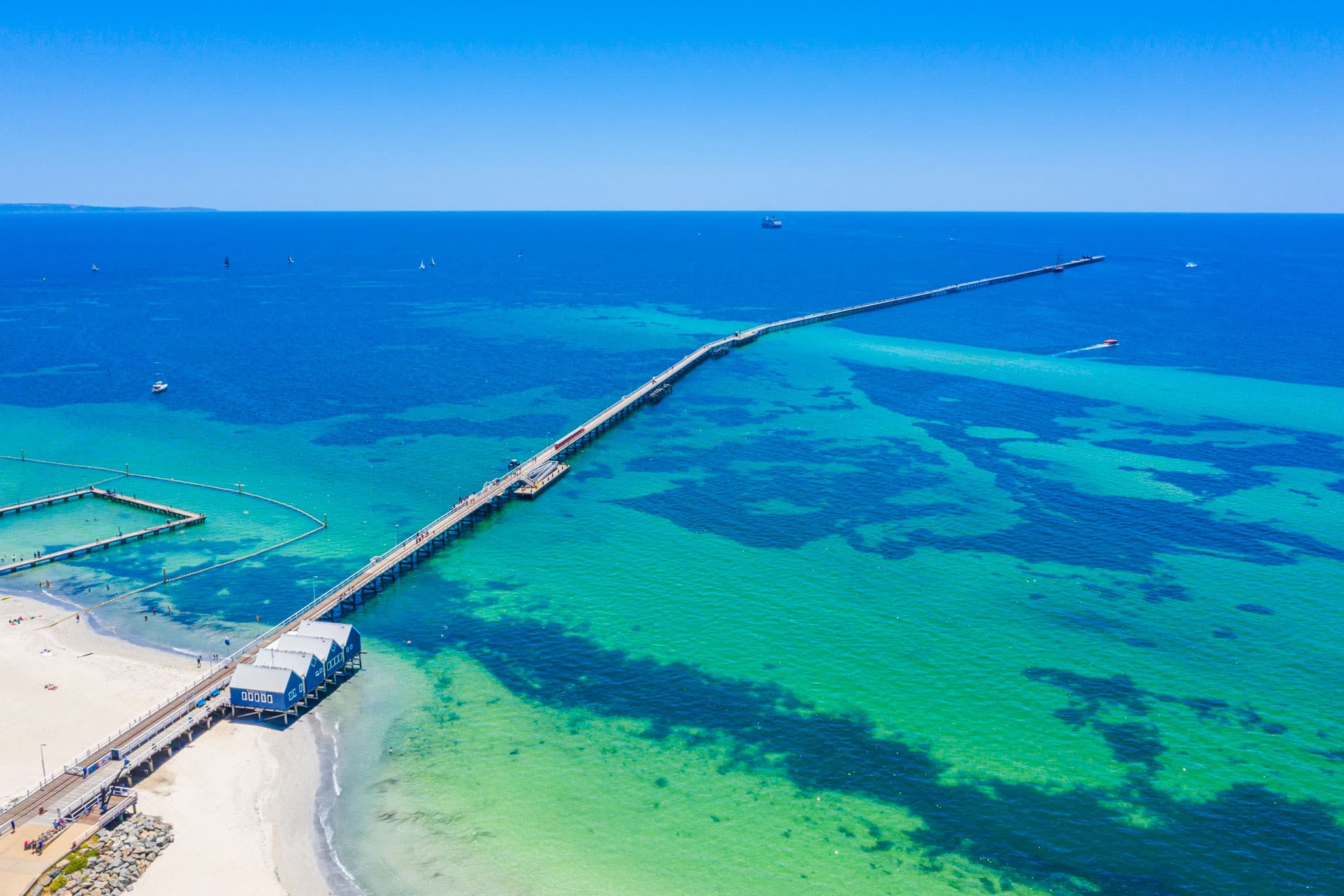 Busselton Jetty, the longest public jetty, and arguably the most stunning, in the Southern Hemisphere.