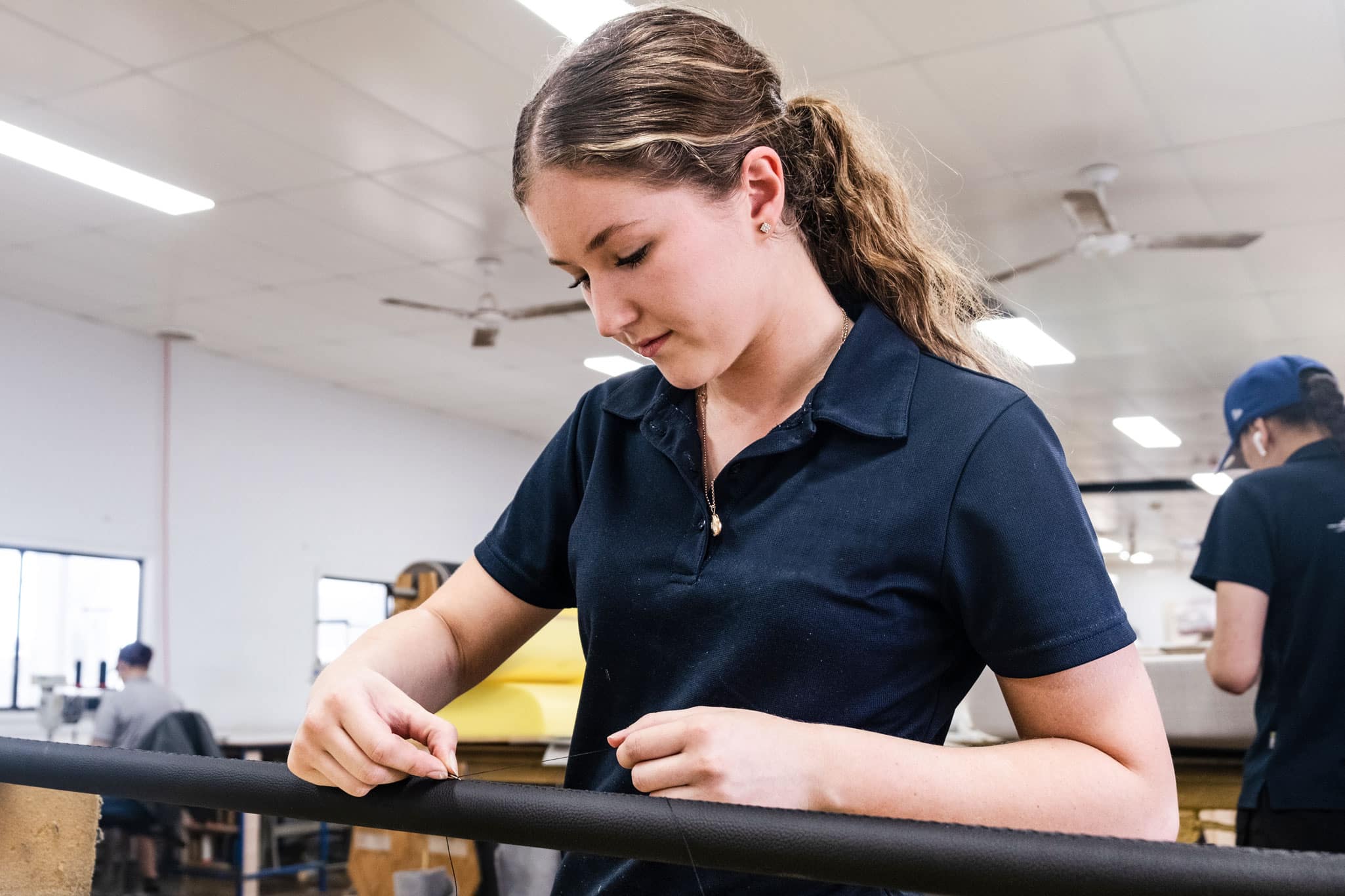 Laura’s sister Claudia is a third-year apprentice at Riviera working in upholstery.