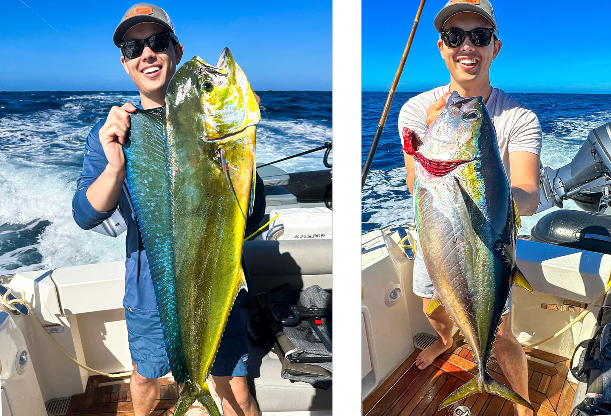 Lance’s son Kyle reeled in plenty of fresh fish – including yellowfin tuna and mahi mahi – to feed the family and friends aboard Caroline 2.0