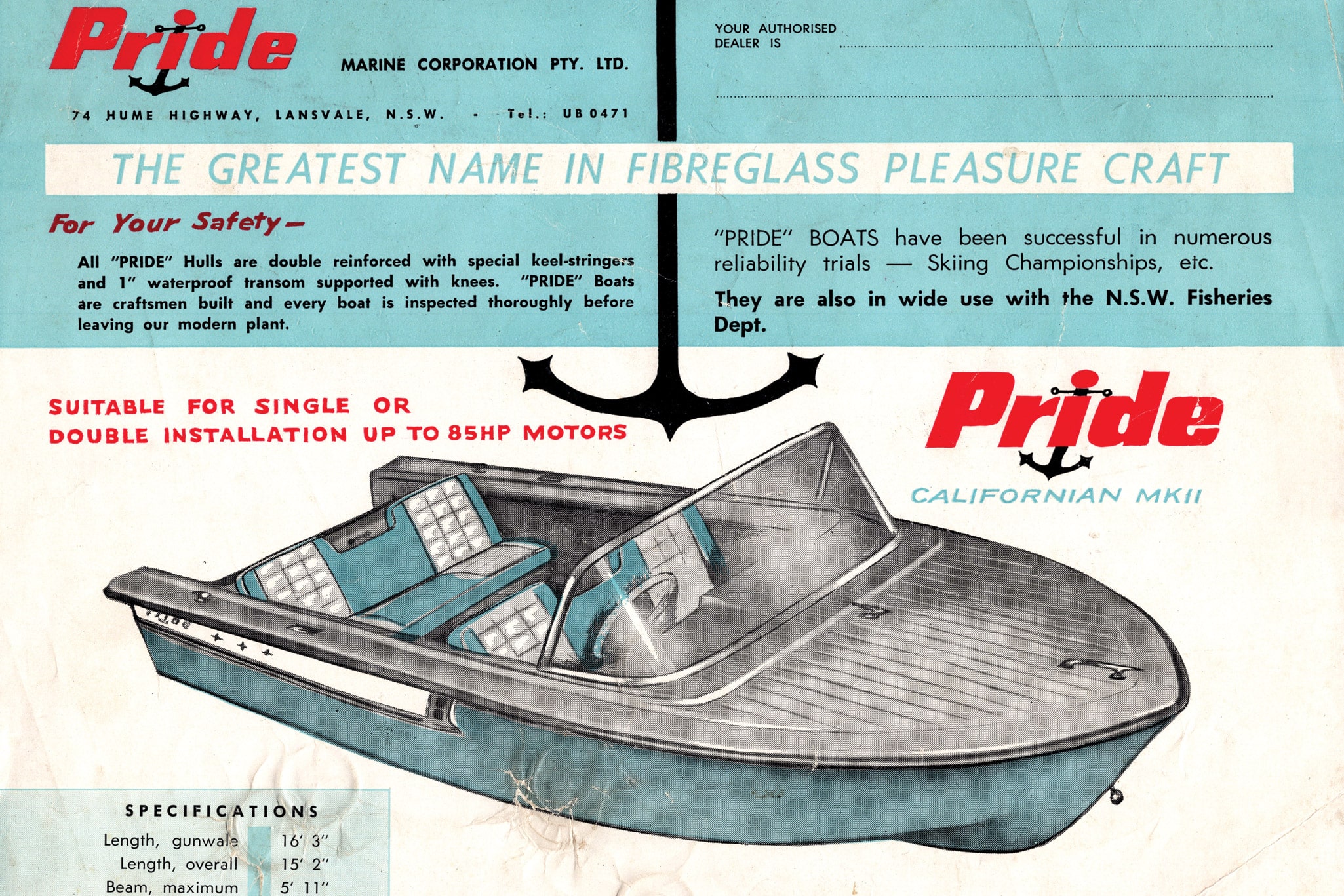 John’s entrepreneurial drive expanded into boat building where he developed Pride boats after witnessing the surge of private boating in the American market and the switch from wood  to fibreglass hulls.