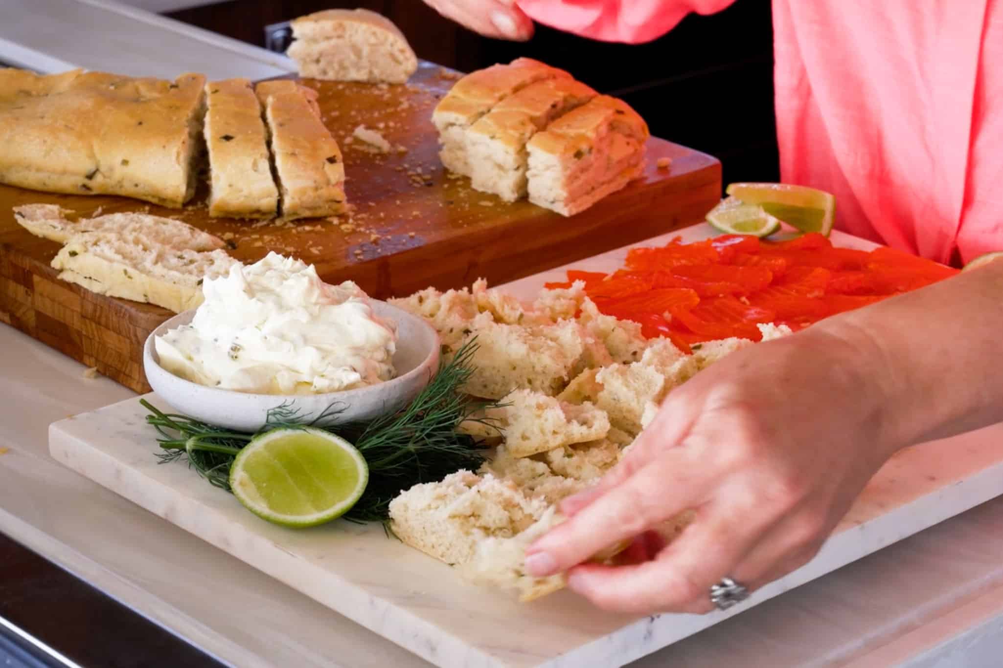 Preparing the platter, ready to serve to your guests.