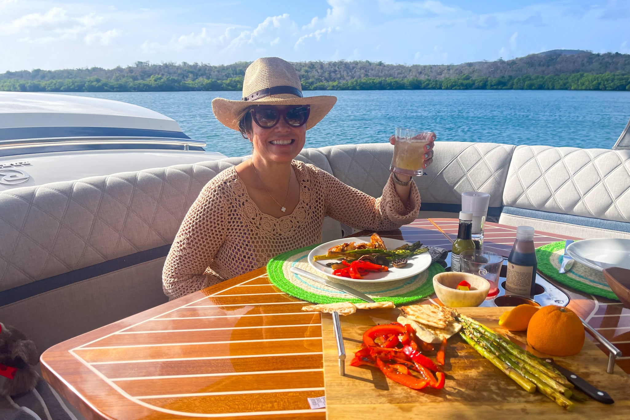 Healthy snacks with a cheeky sundowner.