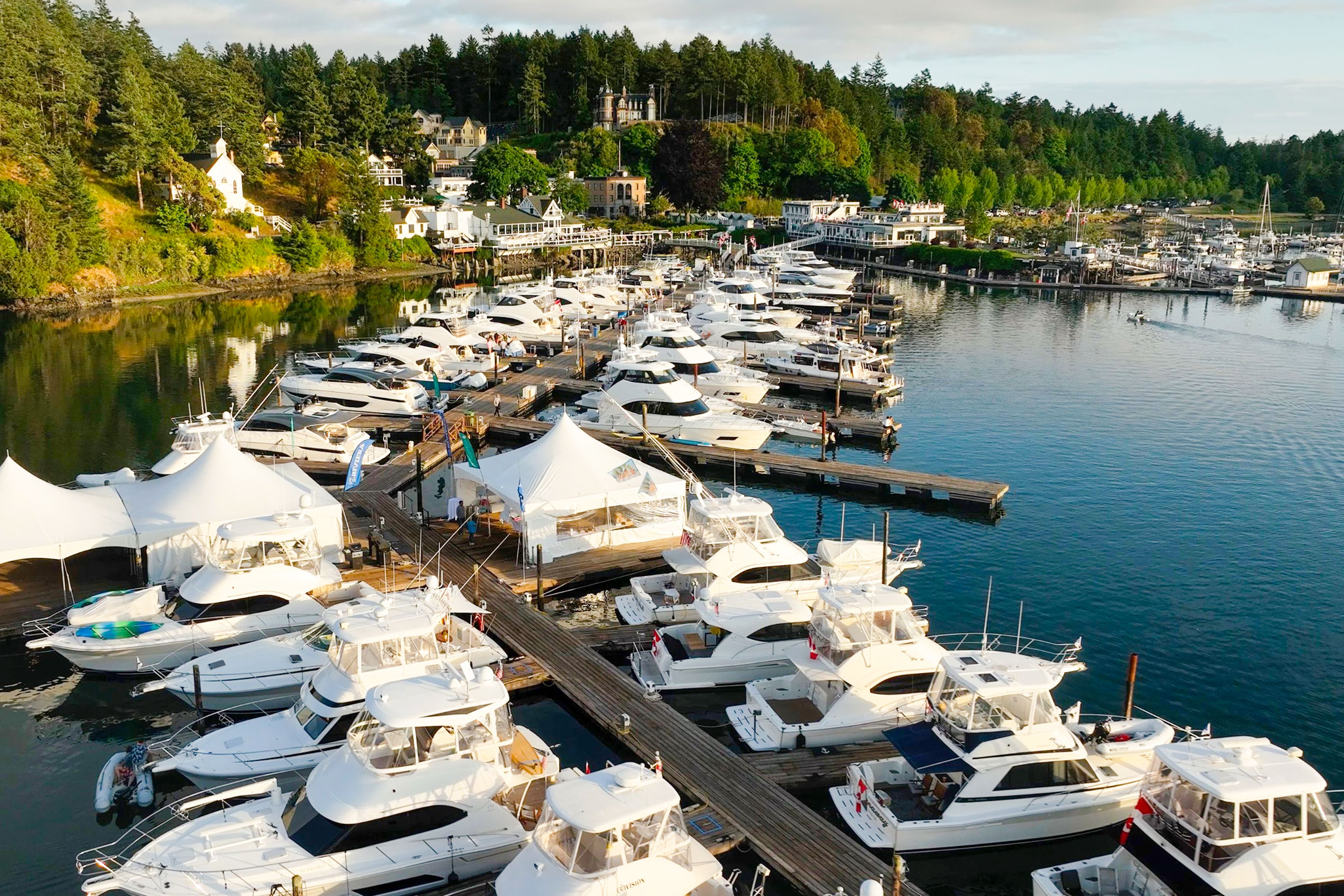 42 yachts attended the Riviera Pacific northwest rendezvous in picturesque Roche Harbor on San Juan Island in Washington State.