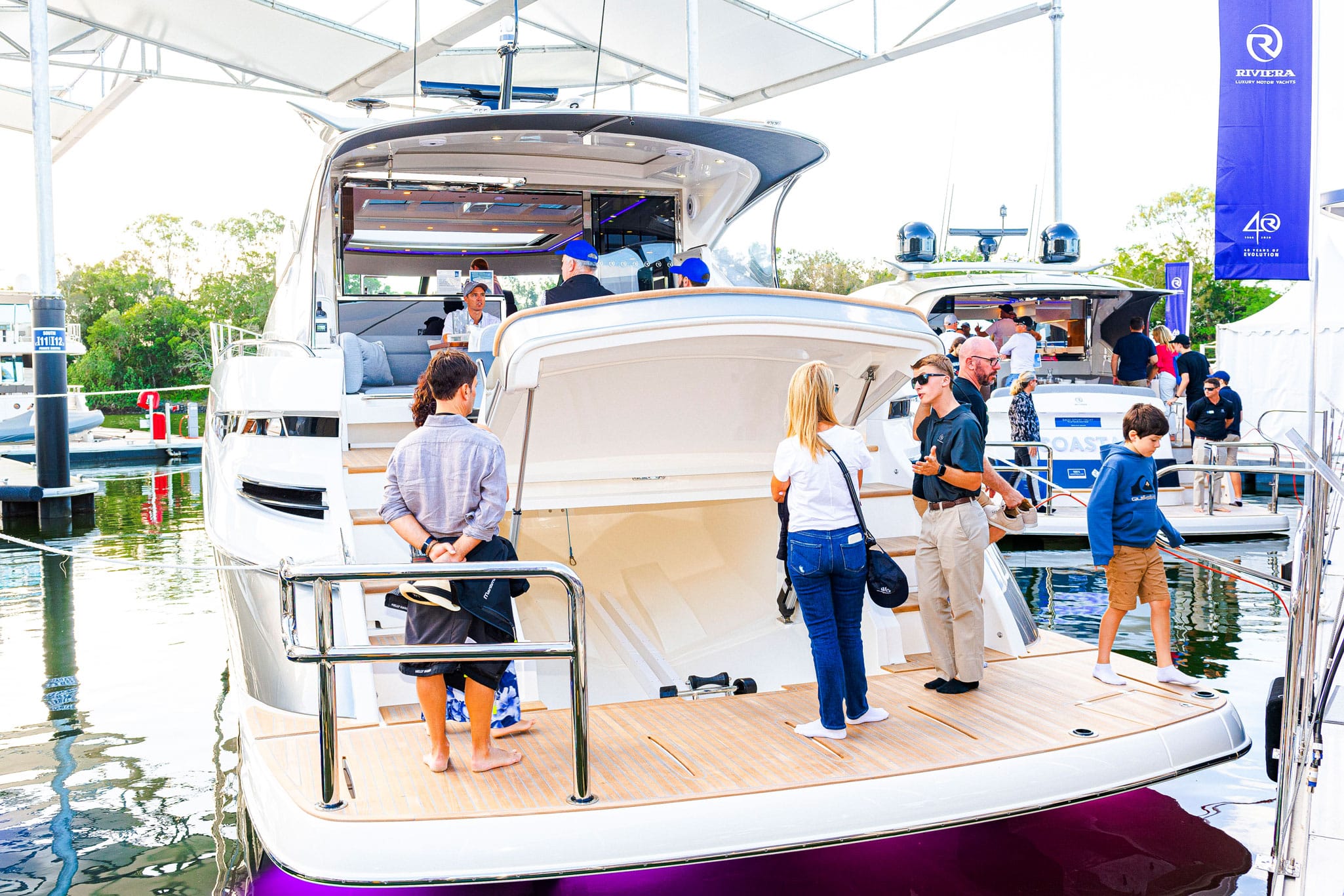 Riviera’s extensive showcase featured a total of 11 magnificent vessels and was the largest motor yacht display at the boat show
