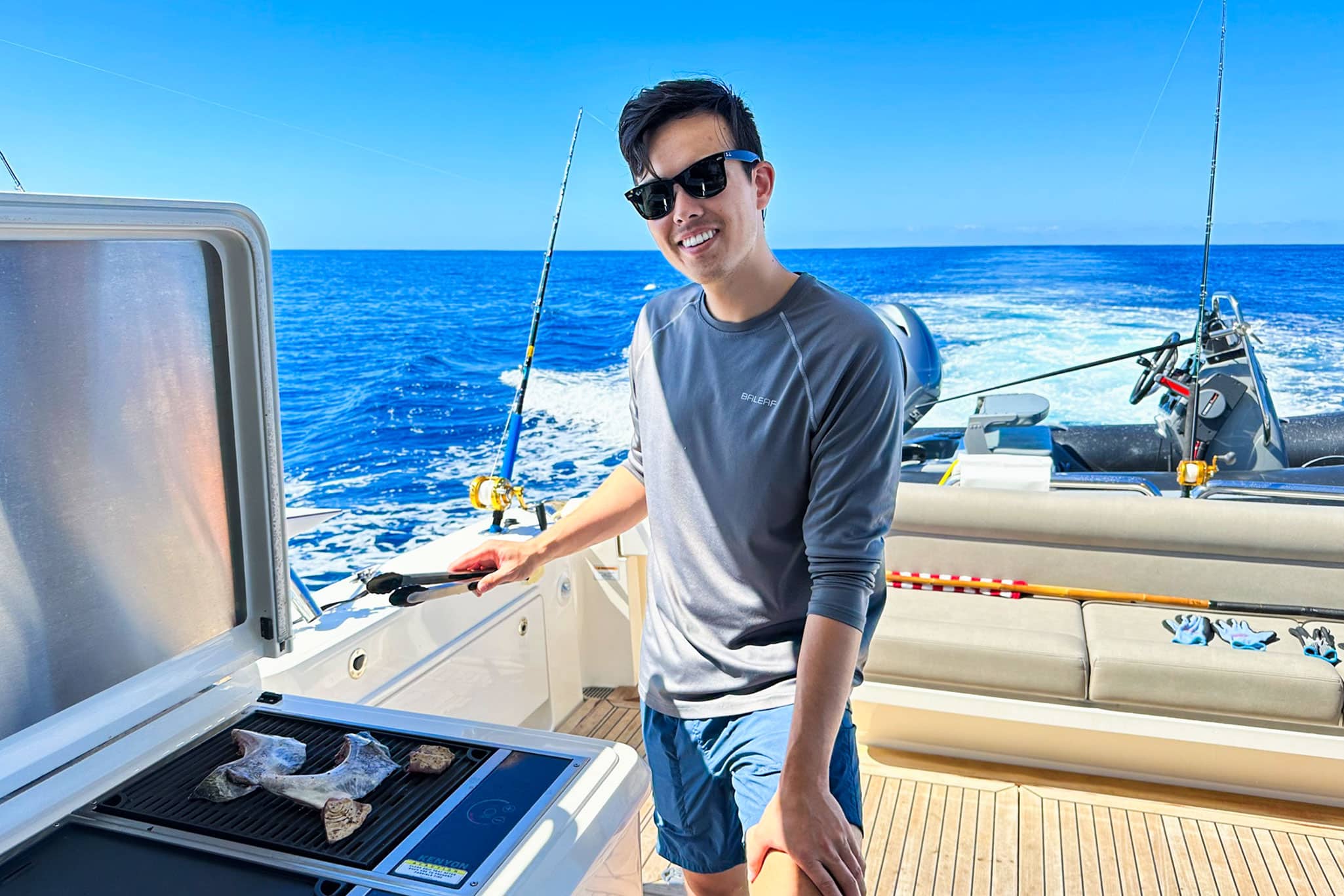 Kyle also undertook chef duties – using the grill aboard the 525 SUV as well as cooking up a storm (of the culinary kind) with Quincey in the galley