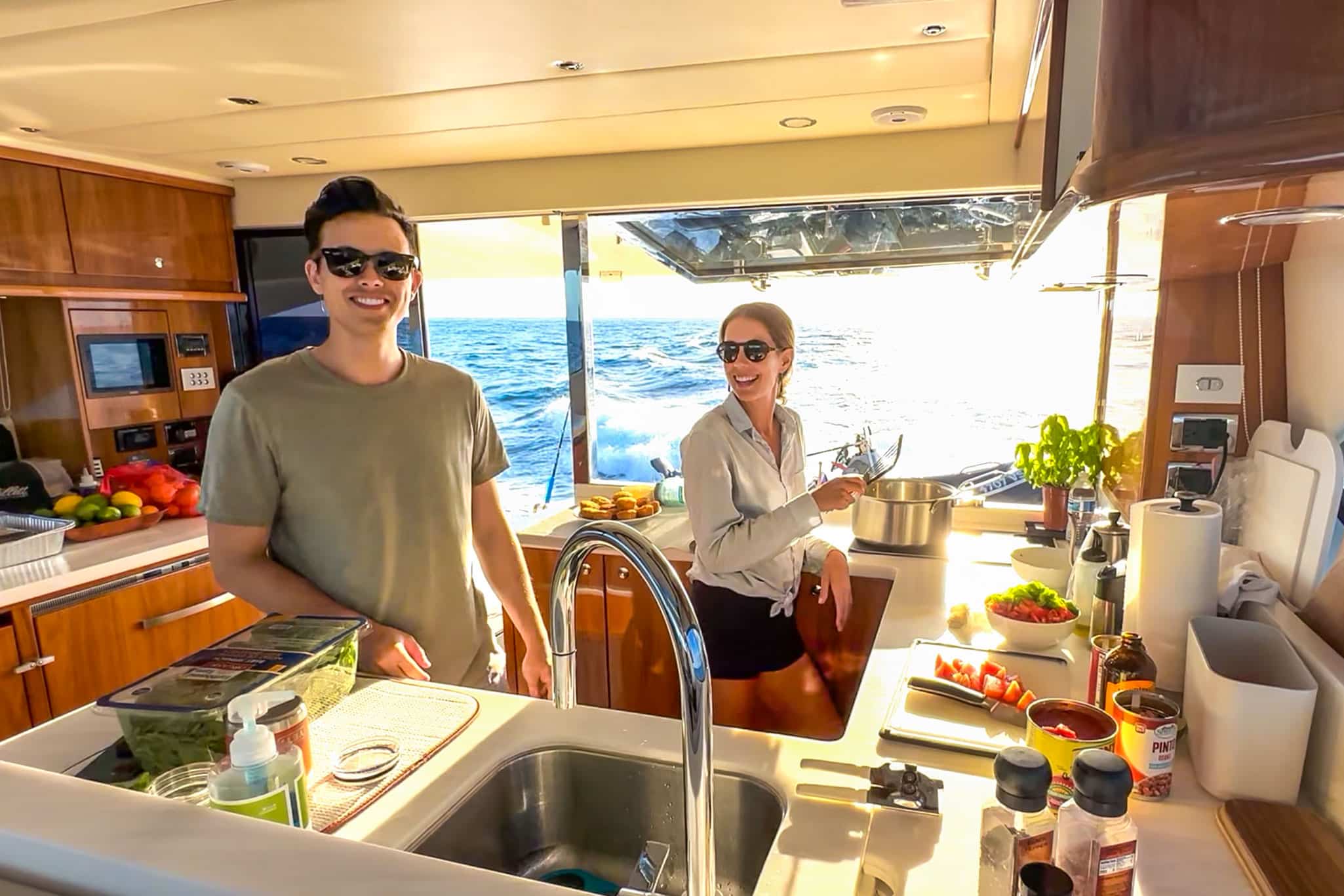 Kyle also undertook chef duties – using the grill aboard the 525 SUV as well as cooking up a storm (of the culinary kind) with Quincey in the galley