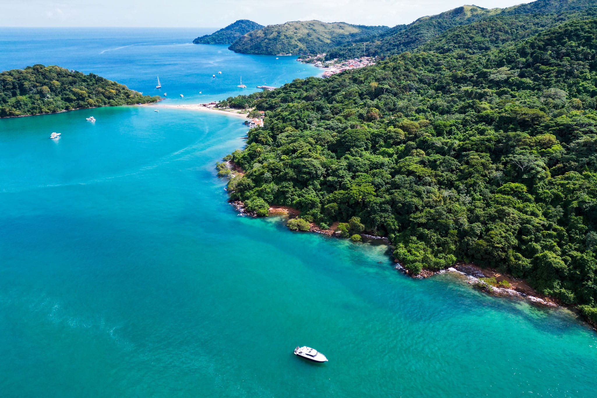 Caroline 2.0 anchored off Taboga Island, a volcanic island in the Gulf of Panama, also known as the island of flowers