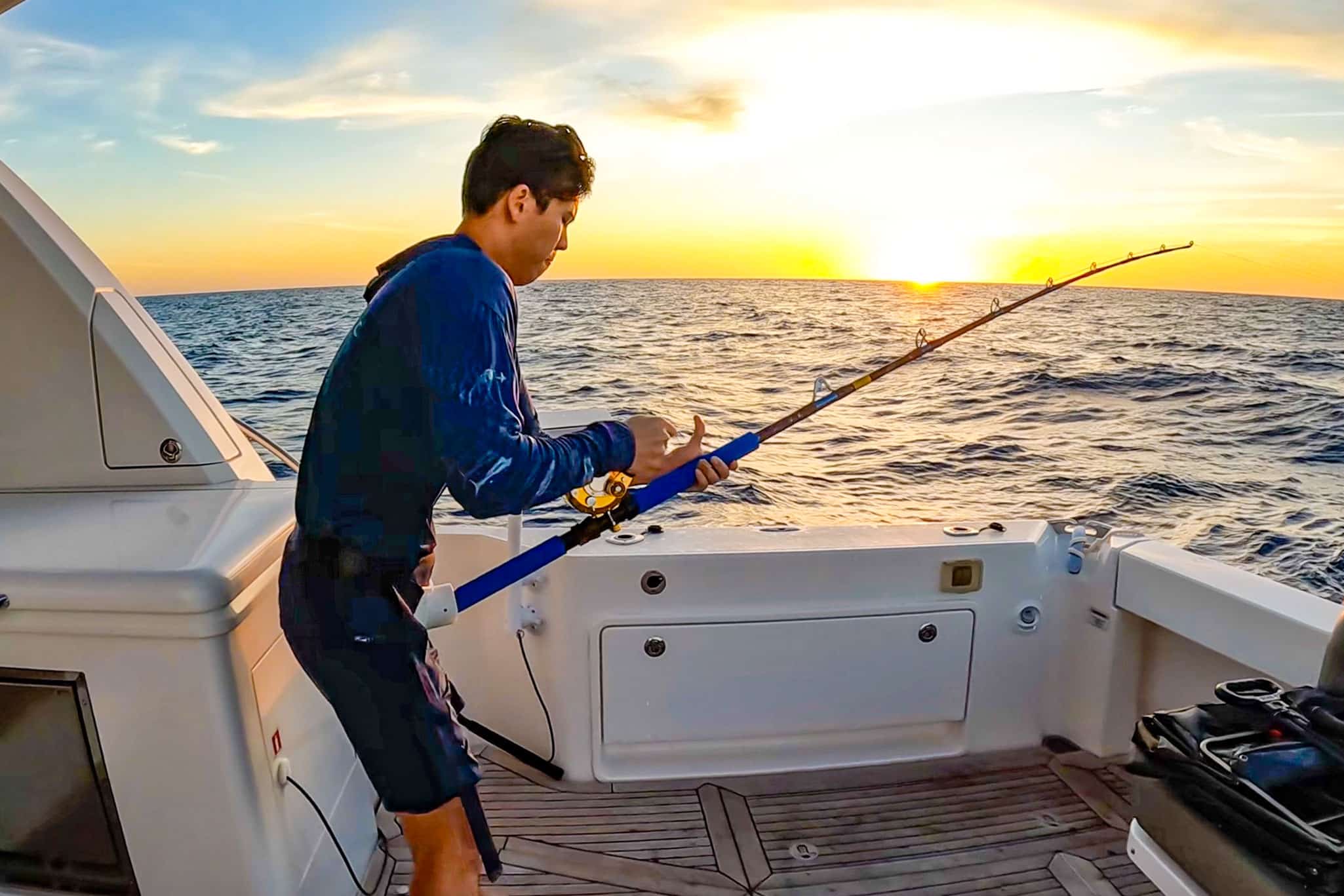 Lance’s son Kyle reeled in plenty of fresh fish – including yellowfin tuna and mahi mahi – to feed the family and friends aboard Caroline 2.0