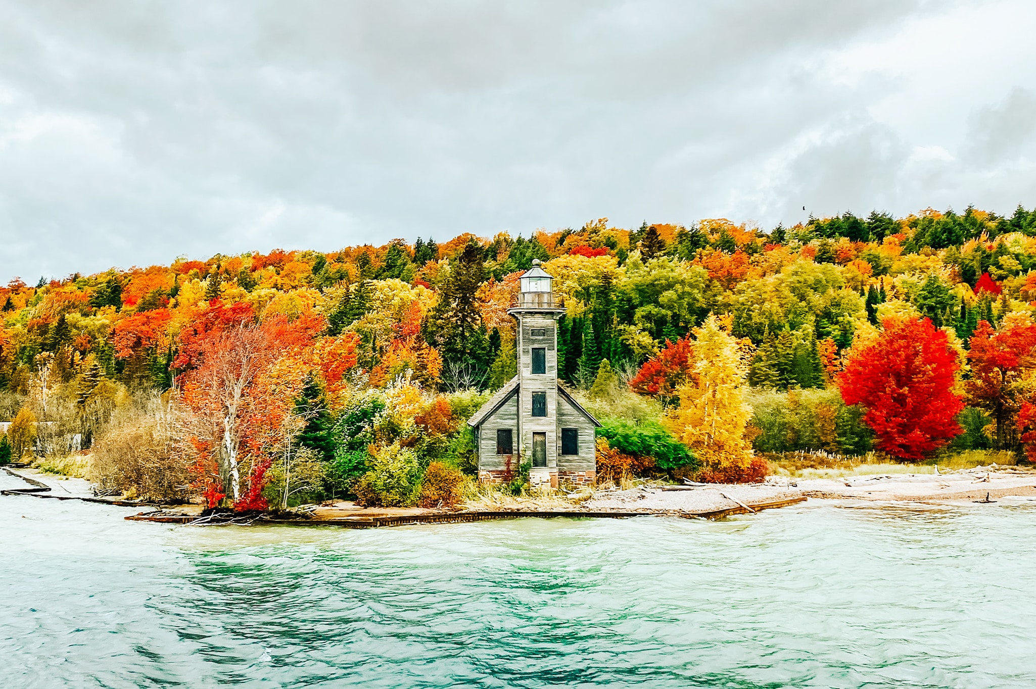 The Grand Island East Channel Light is a lighthouse located just north of Munising, Michigan