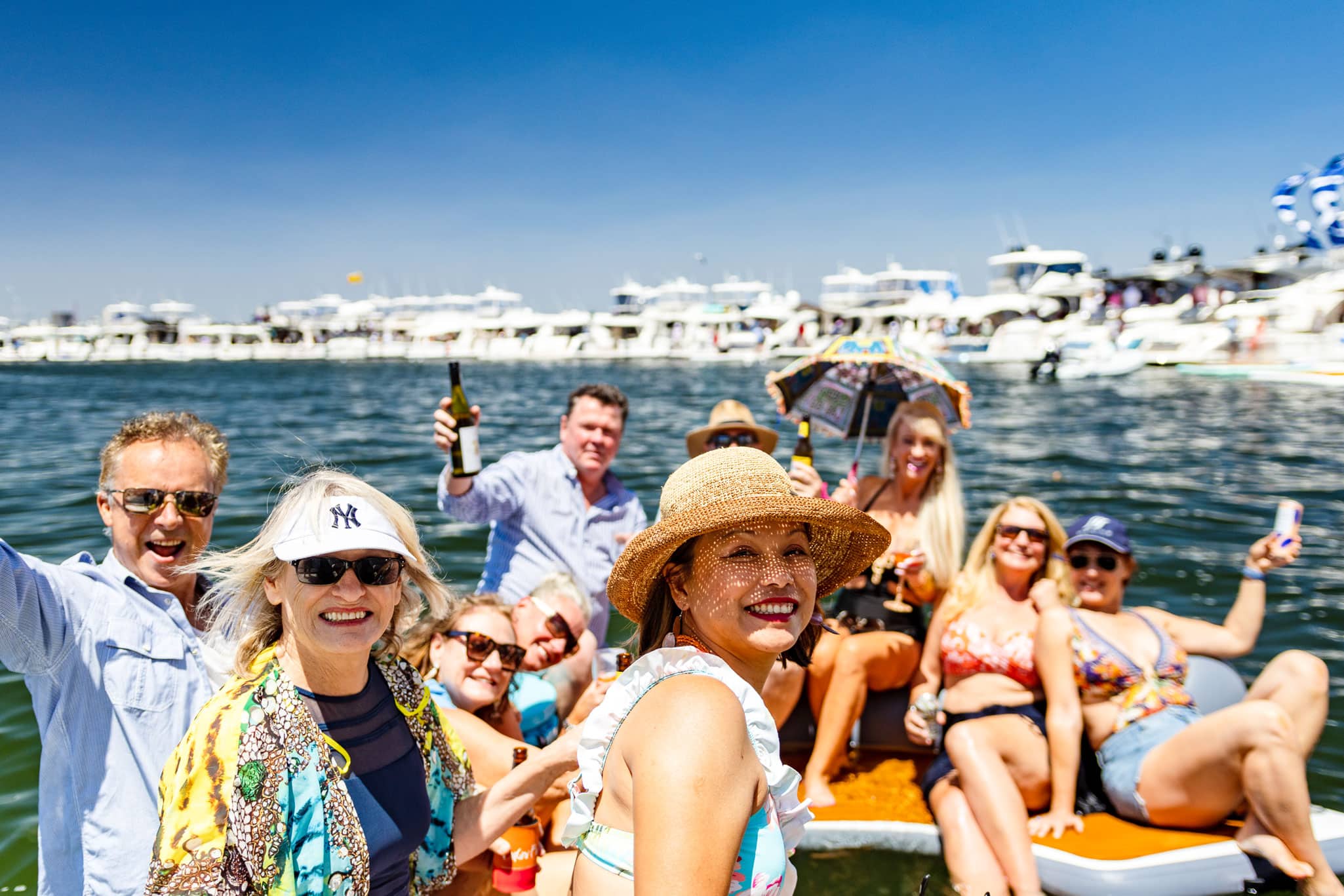 Floating pontoons provided an alternate way for owners and their guests to enjoy the waterway