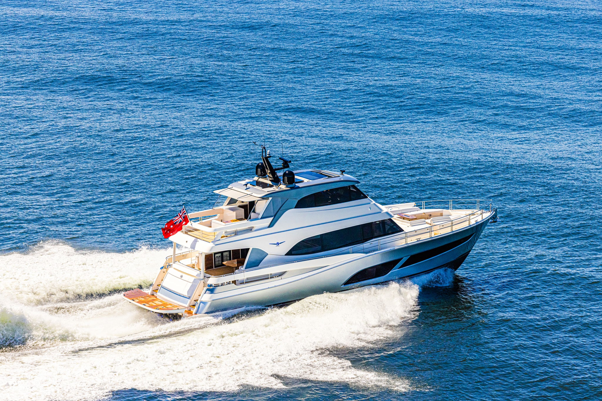 The Riviera 78 Motor Yacht is an ocean-capable, luxury motor yacht equally comfortable whether entertaining in Sydney Harbour, cruising the Mediterranean or relaxing with family on holiday in The Bahamas