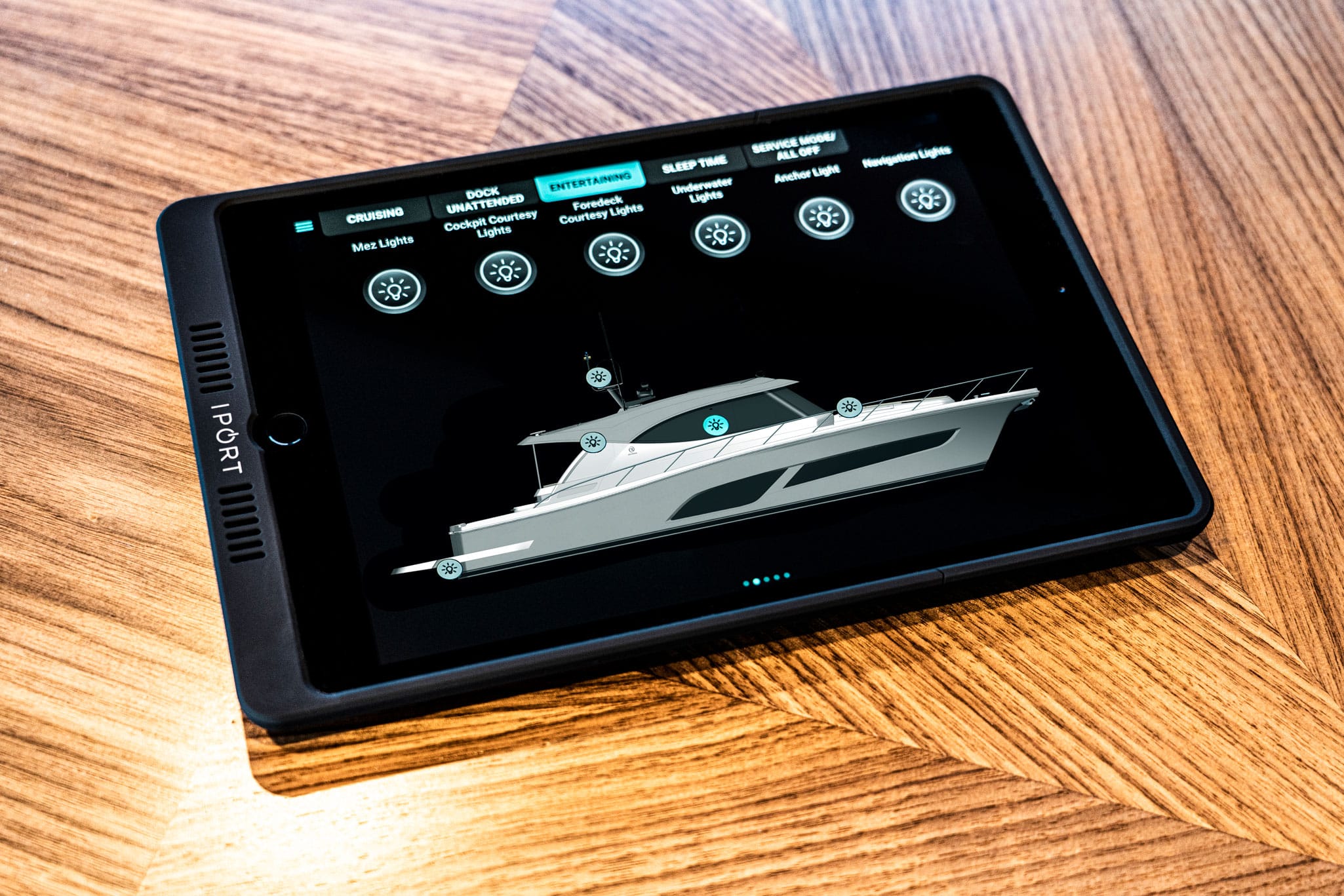 CZone has five key modes to make operation and power management easier – Cruising, Dock Unattended, Entertaining, Sleep and Service Modes.