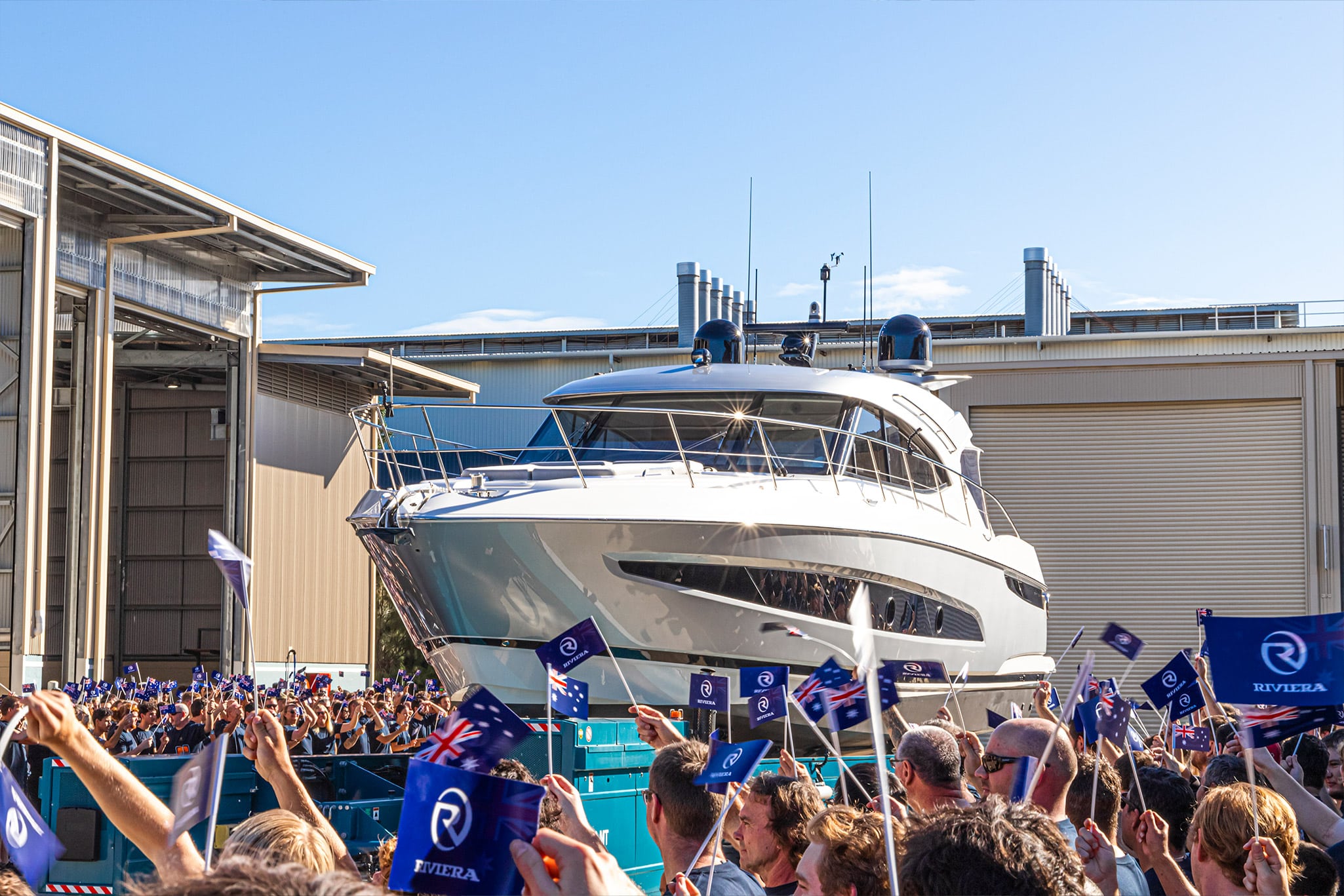 The Riviera facility on the Gold Coast is home to a team of 950 who create about 150 motor yachts each year.