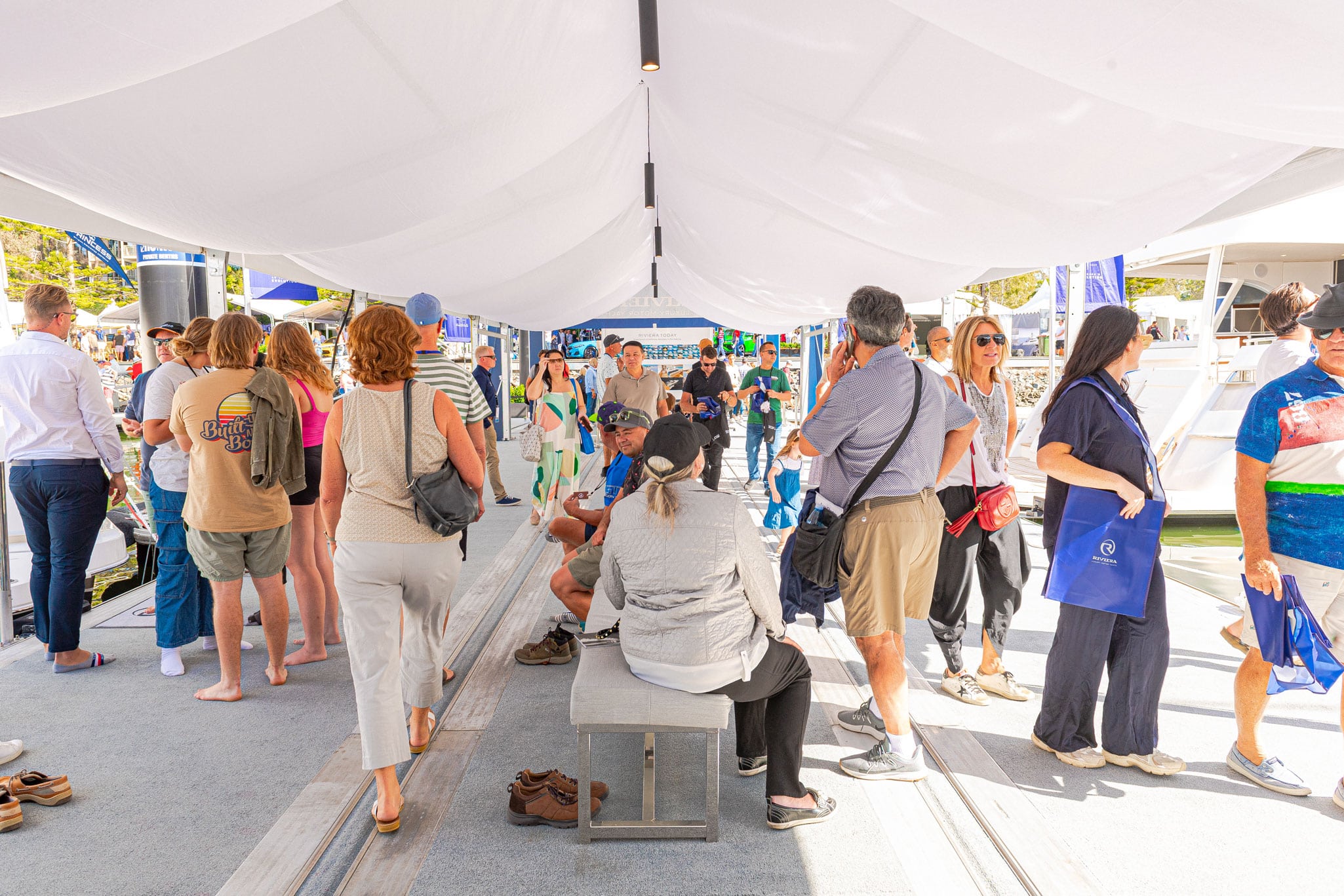 Riviera’s showcase was the largest motor yacht display at the 2023 Sanctuary Cove Boat Show