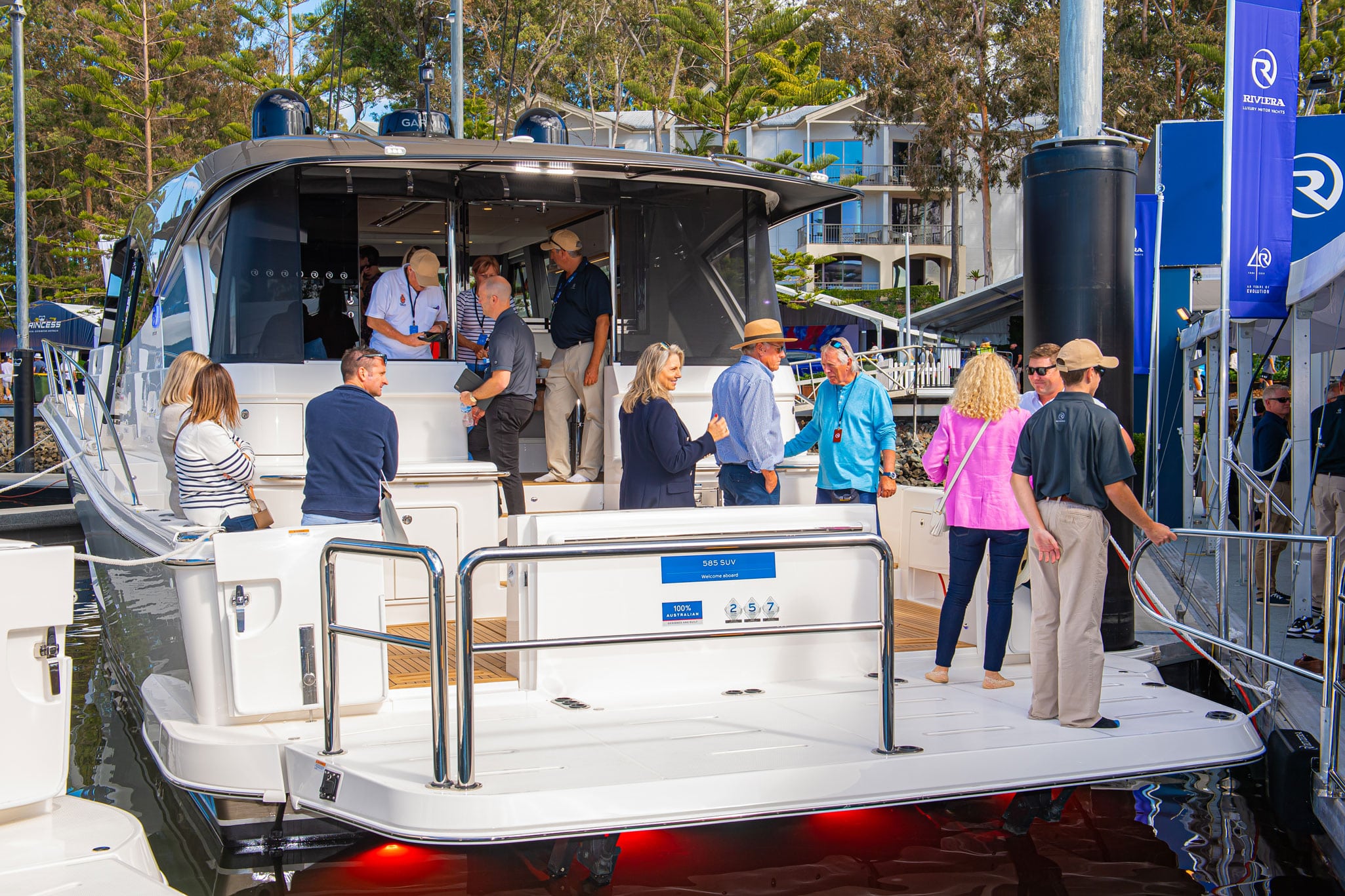 A record number of visitors attended Riviera’s showcase at the Boat Show this year, with the 585 SUV world premiere a highlight of the event