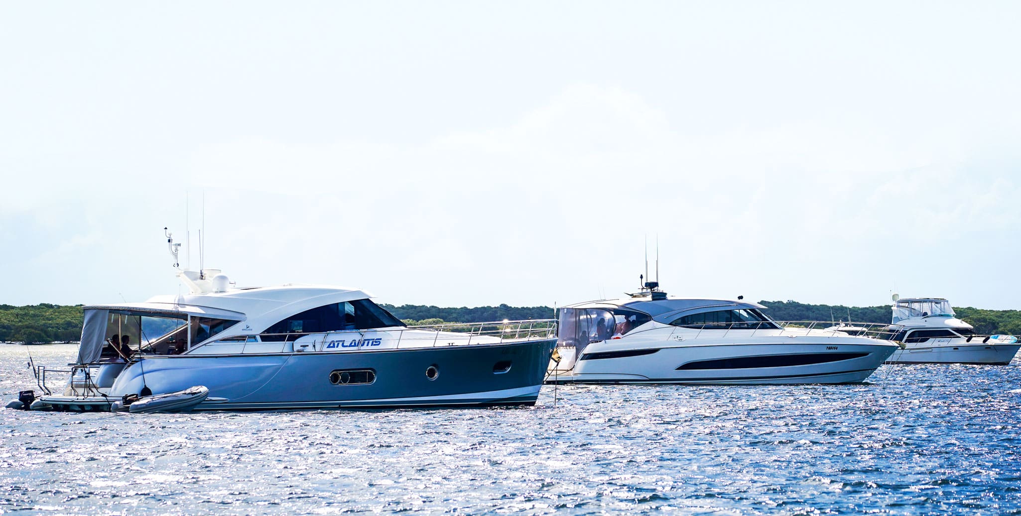 Sharing the spotlight: Silver Lady, Belize 52 Sedan and Anesi, 5400 Sport Yacht Platinum Edition