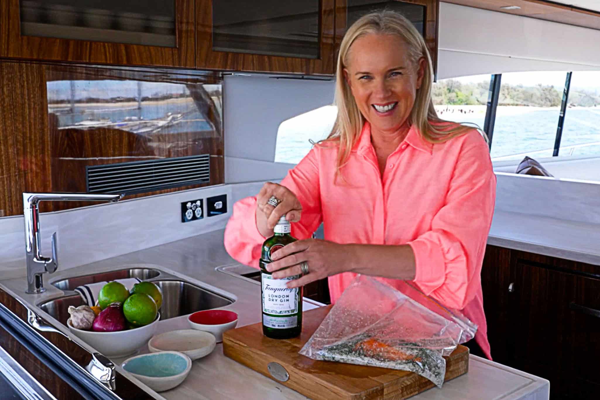 Creating the cure mix for the salmon fillets.