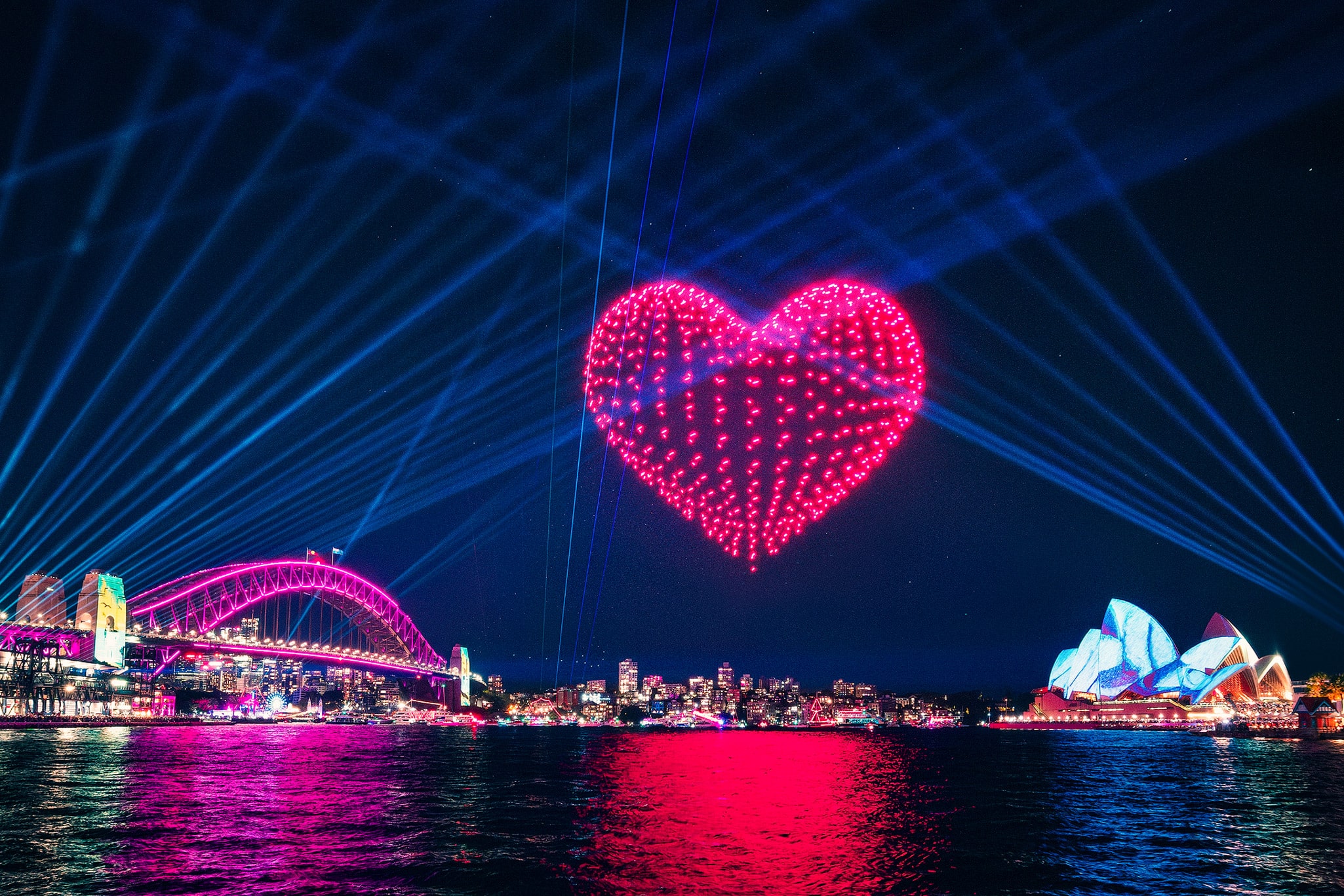 Downtown Sydney and the sky above were transformed into a sensory light show.