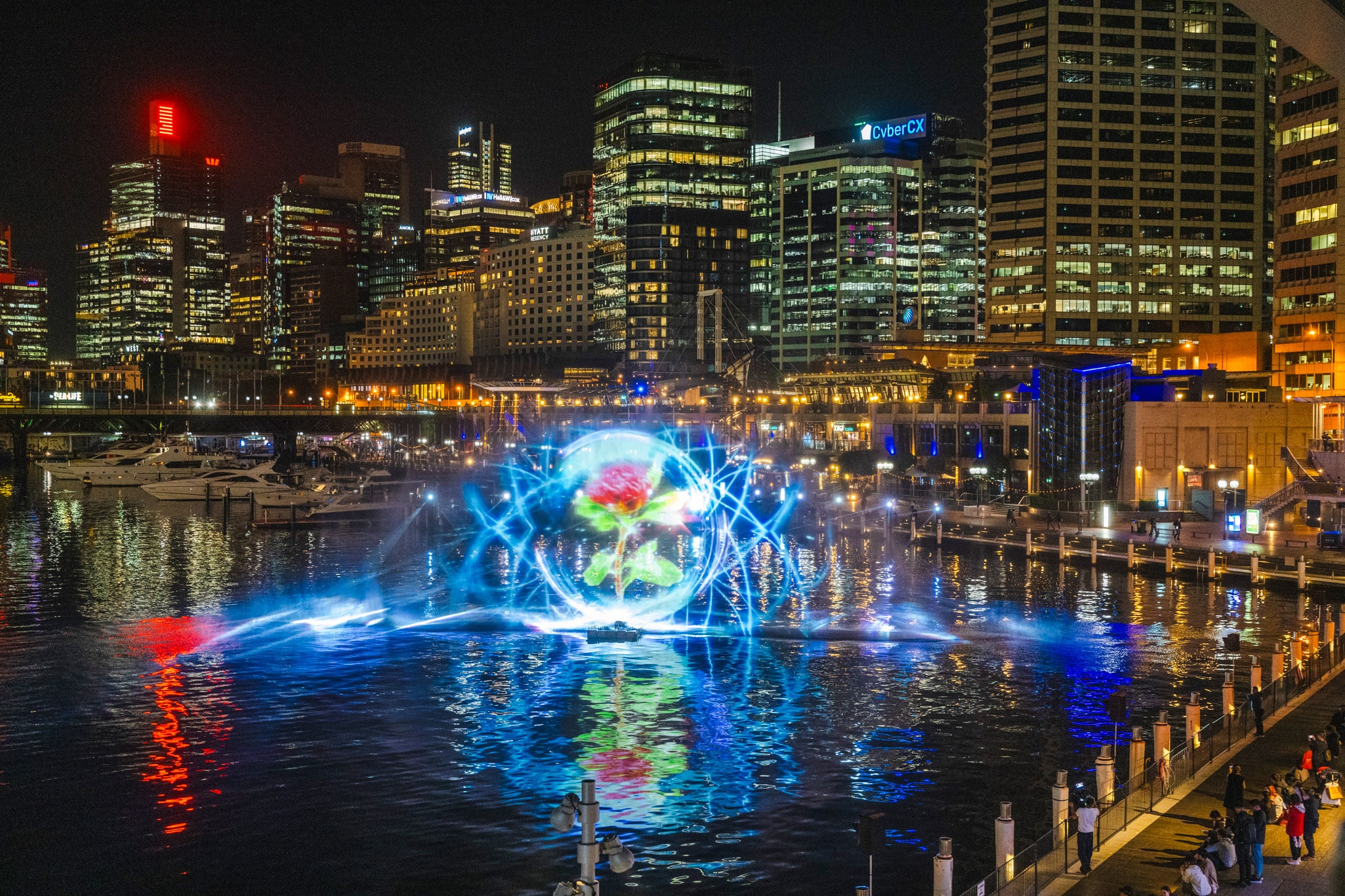 Downtown Sydney and the sky above were transformed into a sensory light show.