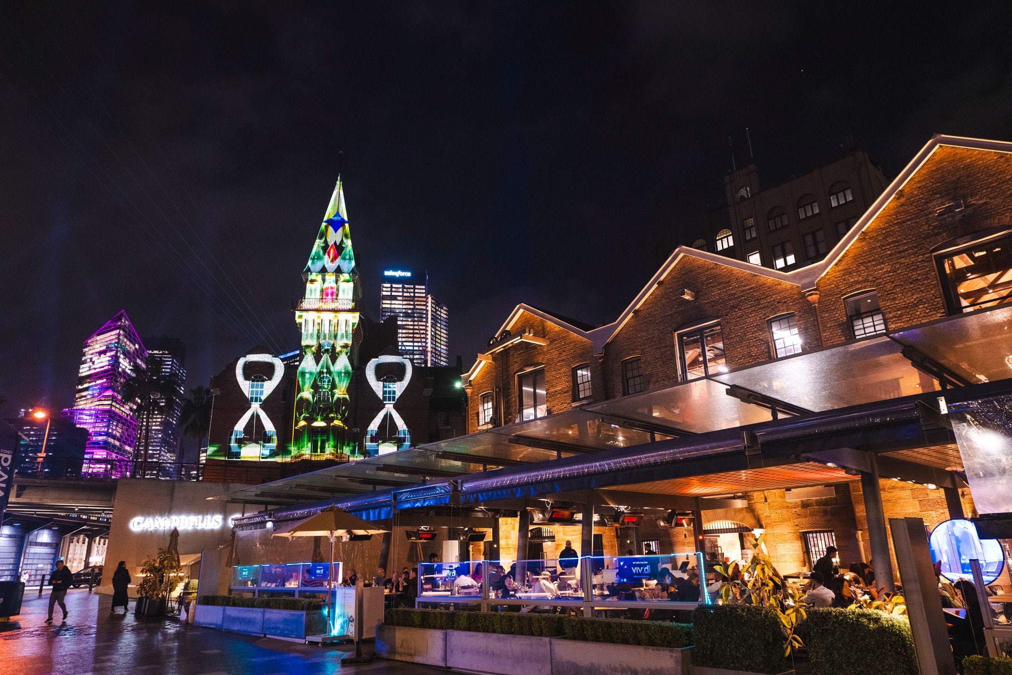 Downtown Sydney and the sky above were transformed into a sensory light show.