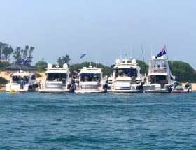 Issue-7-2020-Beach-raft-ups-are-a-favourite-boating-pastime-for-the-Reeds