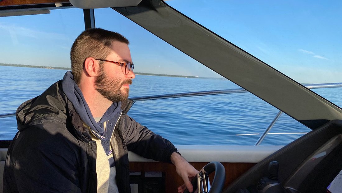 Tim King at the helm of the 445 SUV