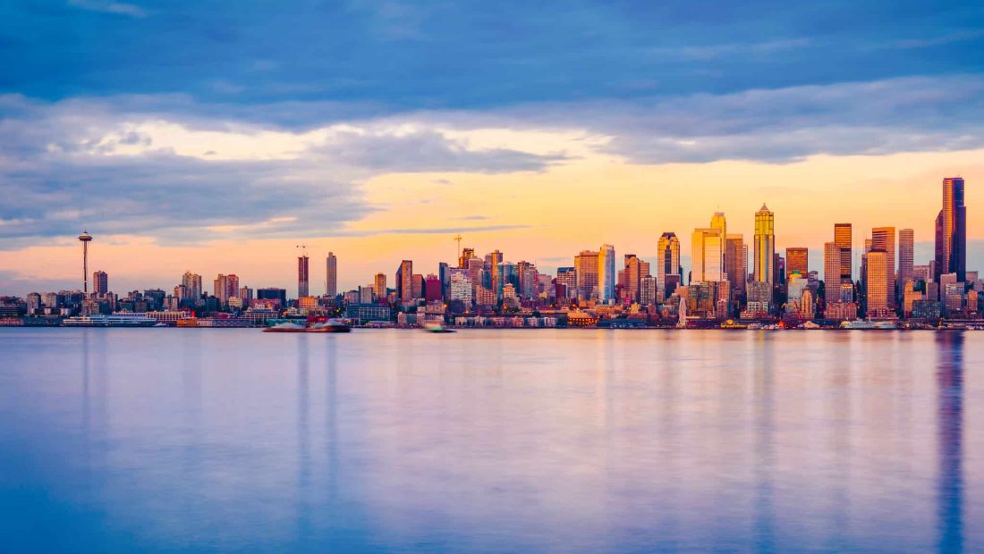 Seattle-City-Skyline-with-reflection-in-water,seattle,washington,usa